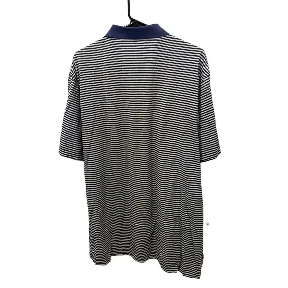 Peter Millar Striped Alpine Logo Golf Polo - Picture 2 of 4
